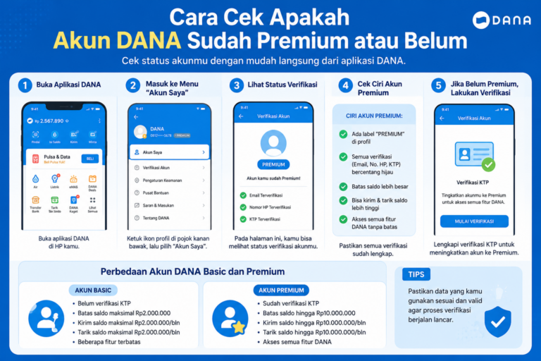 Cara Cek Apakah Akun DANA Sudah Premium atau Belum