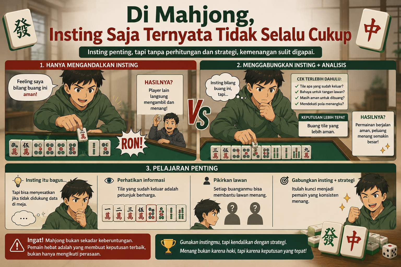 Di Mahjong, Insting Saja Ternyata Tidak Selalu Cukup